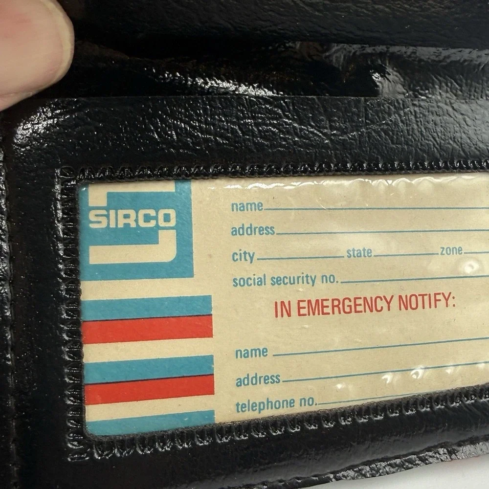 Vintage Sirco Vinyl Travel Wallet ID Holder Document Case Black Red USA NOS